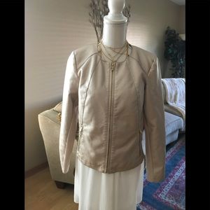 Calvin Klein faux leather jacket, blush in color